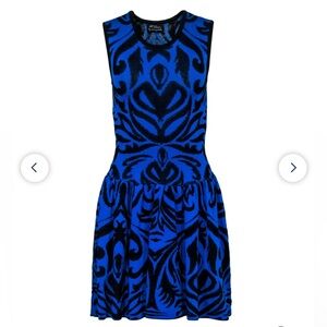 Torn by Ronny Kobo blue and black sleeveless dress